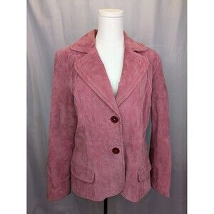 Cherokee‎ Women's Large Genuine Suede Leather Jacket Pink Y2K Cottage Aesthetic